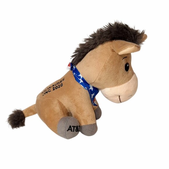 AT&T Milwaukee DNC 2020 Democratic National Convention Flag Donkey Plush Toy 9" - Picture 3 of 6